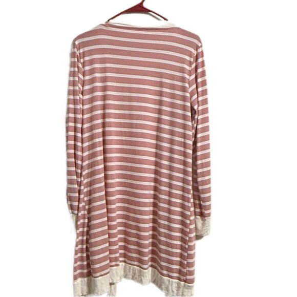 Tickled Teal Pink and White Striped Cardigan - Picture 2 of 5